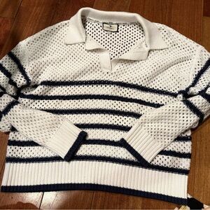 Tuckernuck White and Navy Striped Sweater